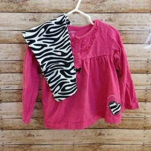 3/$10 Carter's Zebra Shirt Legging Set 24mo/2T